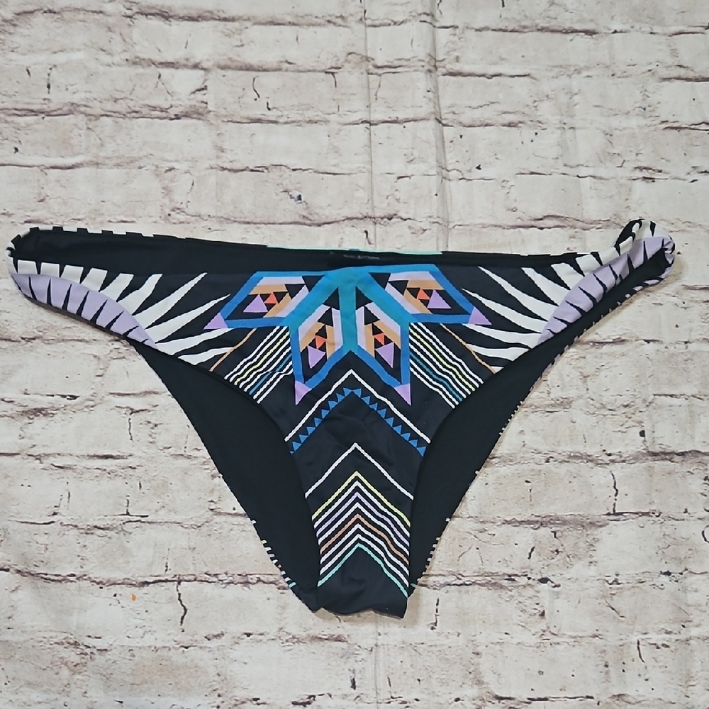 🔥LA HEART Aztec Bikini Botyoms High Cut Black XL